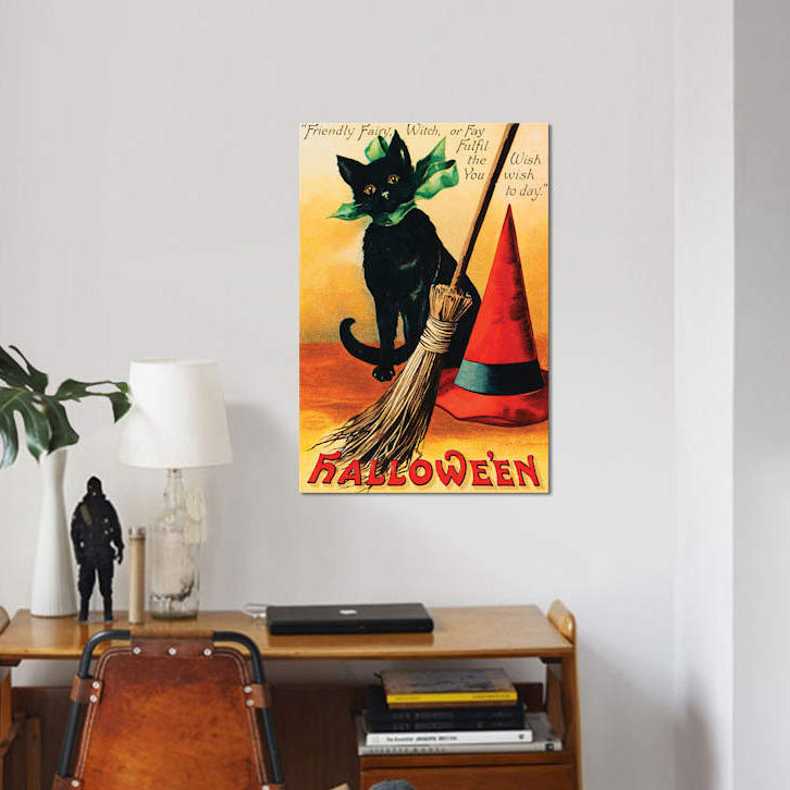 «Black Cat», impression sur toile, H 12 po x l 8 po x P 0,75 po, Toile tendue, Pas de tapis