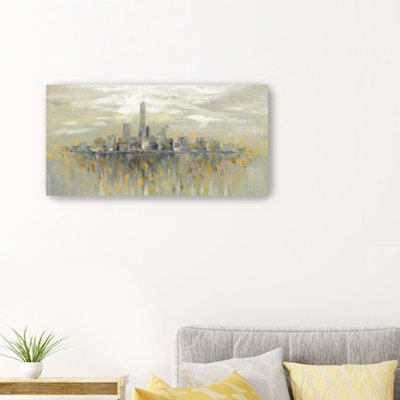 «Artistic Manhattan City Skyline», art mural sans cadre