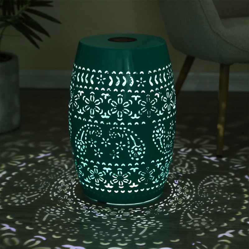 Table d'appoint en fer Lumi, Bleu sarcelle