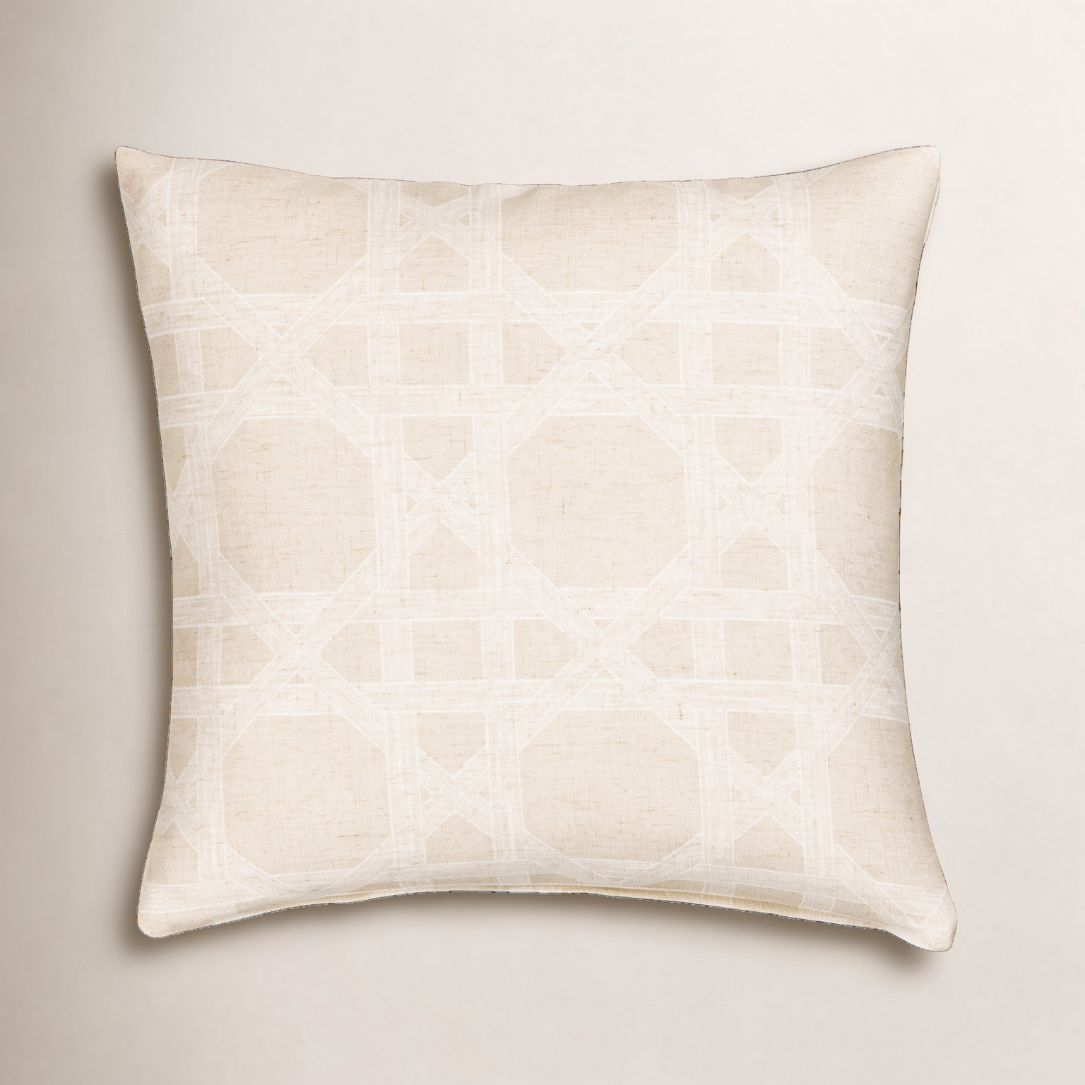 The Basket House Striped Linen Throw Pillow, Square 20", Feather