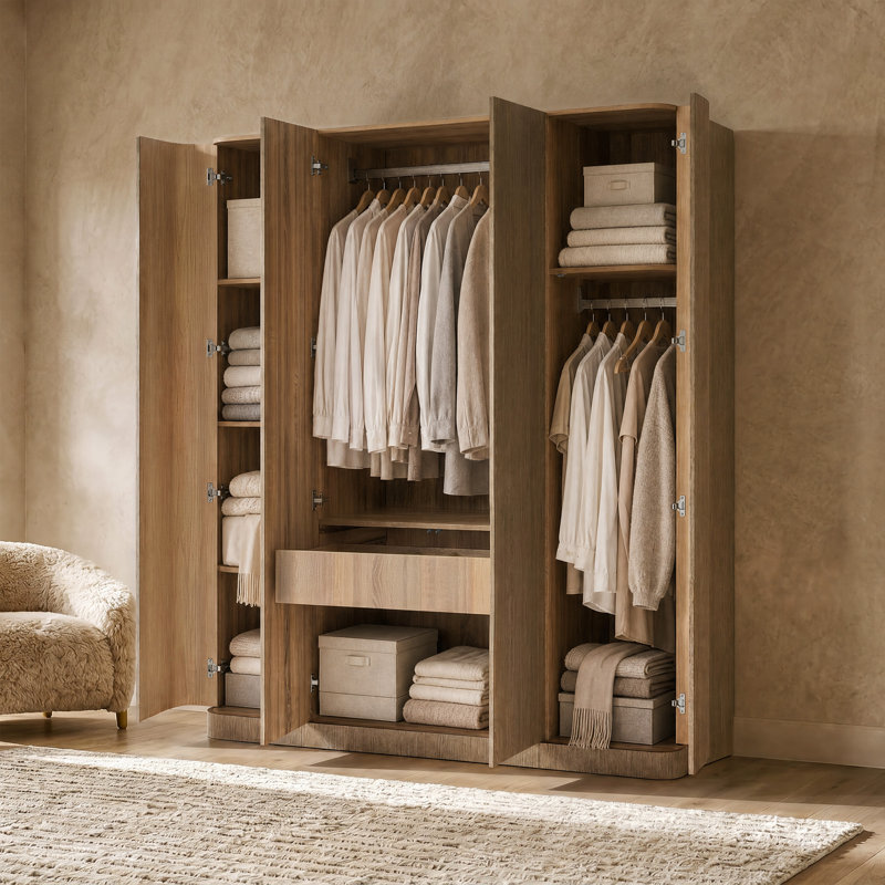 Armoire arquée 73,2 po H grain de bois
