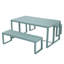 Aoodor 3-Piece 63" Metal Outdoor Patio Dining Set with Rectangular Table and Benches-67211275