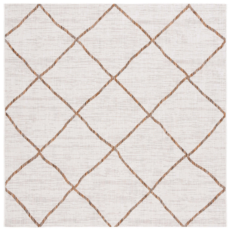 Capra Performance Geometric Indoor/Outdoor Area Rug, Square 6'7"