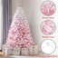 Pink Gradient Flocked Artificial Christmas Tree with Foldable Stand-101270781-105939745