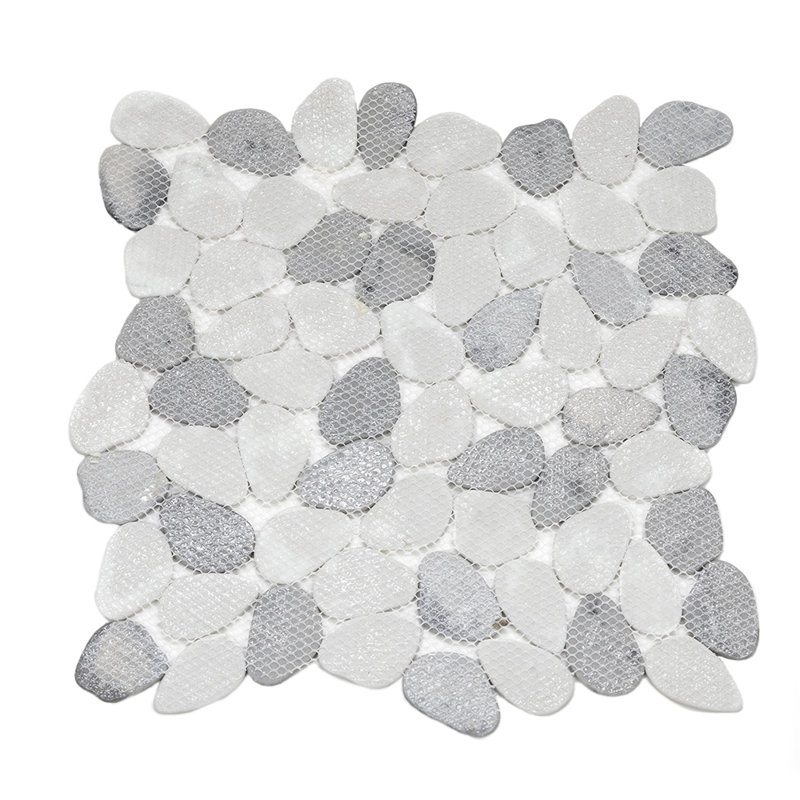 Recycled Cenote Pebble 13" x 13" Glass Wall & Floor Tile, Blend Multicolored