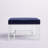 Pangea Home Upholstered Declan Laurence Stainless Steel Vanity Stool - Modern Upholstered Metal Accent Stool – Contemporary Decorative Stool for Living Room, Office, or Bedroom - Navy Velvet Stool with Silver Legs-370118244-370118267