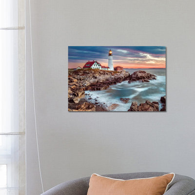 Cape Elizabeth Lighthouse On A Stormy Morning by Susanne Kremer - Wrapped Canvas Gallery-Wrapped Canvas Giclée
