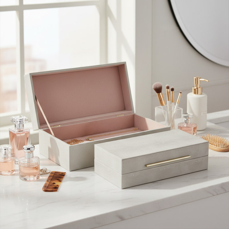Boîte décorative Quirion avec couvercle pour la décoration intérieure