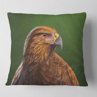 Portrait of Harris Hawk Bird Square Pillow Cover and Insert