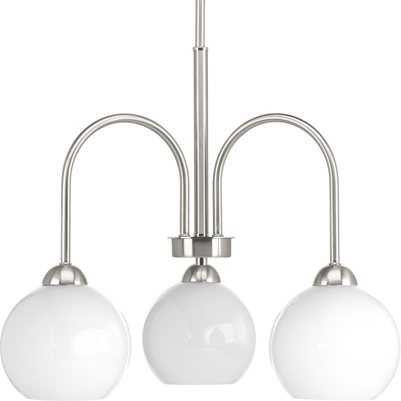 Lustre traditionnel à 3 lumières Torquay, Nickel brossé