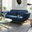 Coussin de canapé modulaire en polyester bleu foncé-924464200