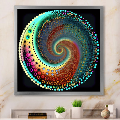 Iridiscdent Pointillism Spiral Turquoise Shades - Print