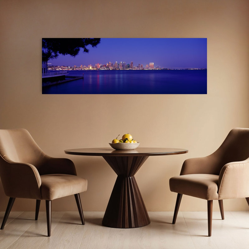 Buildings at the waterfront San Diego California USA 1 Piece Wrapped Canvas Panoramic Wall Art, 40.64 cm H x 121.92 cm W