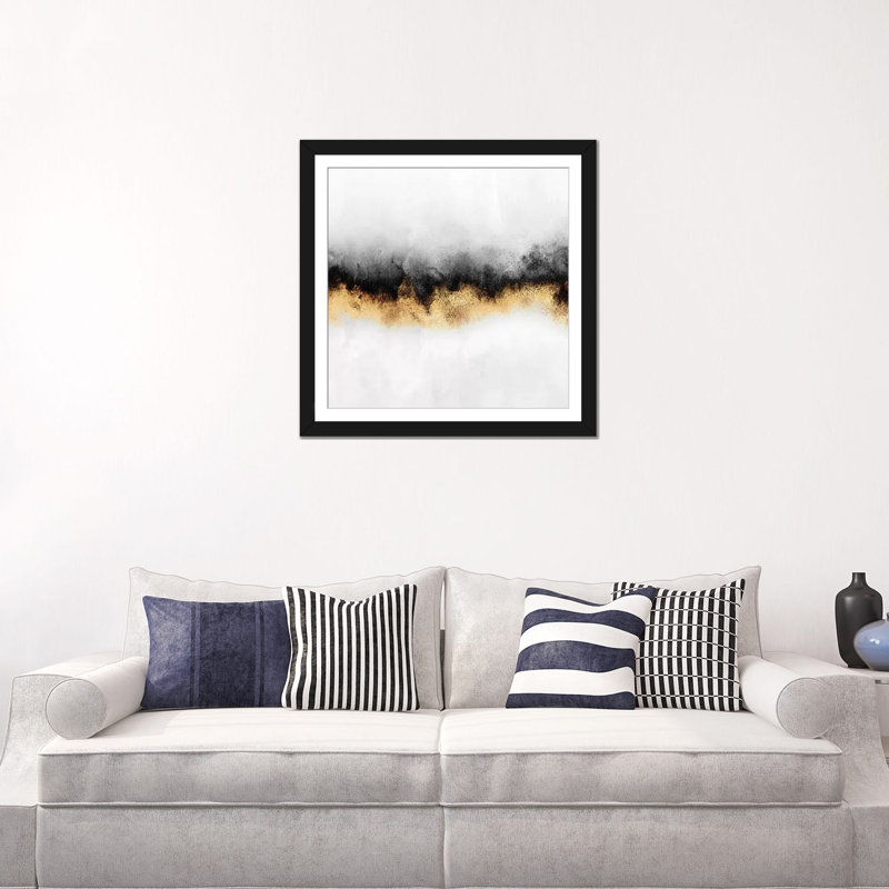 « sky ii », impression sur toile, Blanc, Papier d'art encadré noir, H 16 po x l 16 po x P 1 po