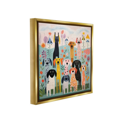 Art mural sur toile flottant à motif de chiens dans la cour par Lazar Studio