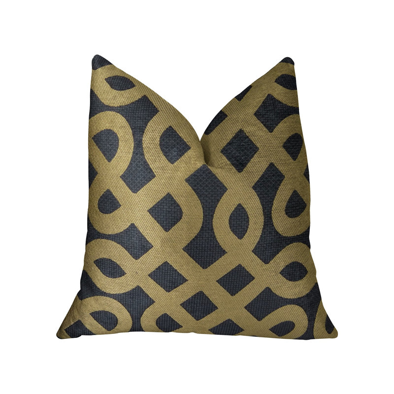 Graphic Maze Geometric Reversible Throw Pillow, 12" H x 20" W