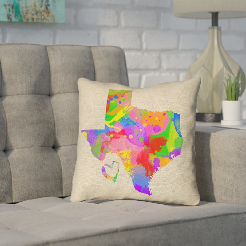 Coussin Katelyn Smith Texas Love, 16 po x 1 po, Sergé de coton