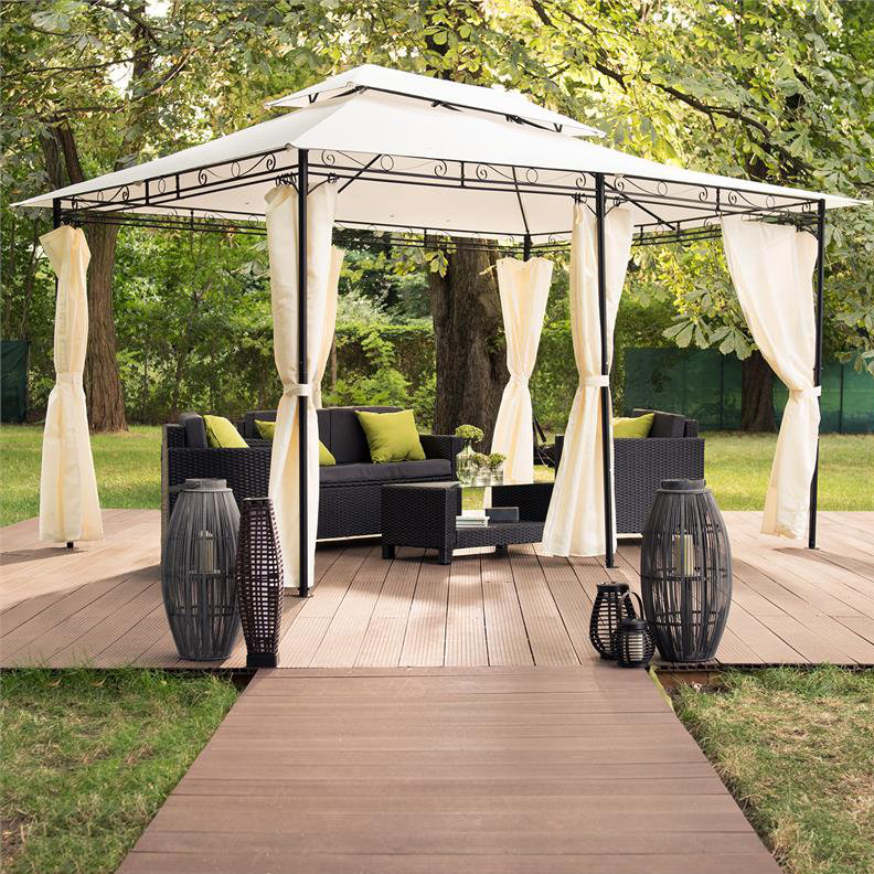Grandezza 3m x 4m Steel Grill Gazebo, Beige