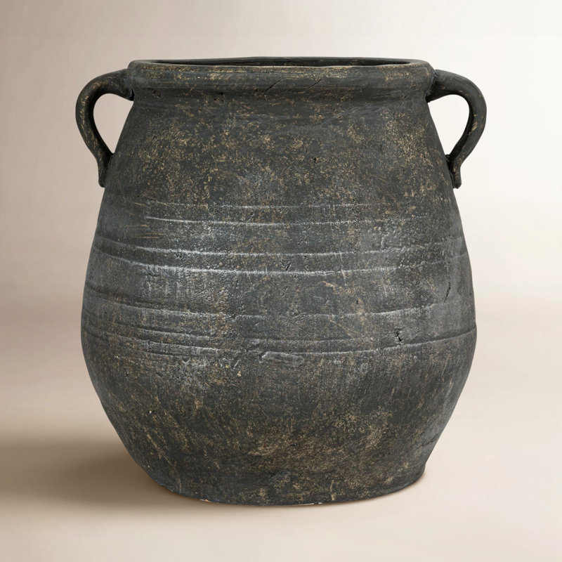 Nonie Terracotta Table Vase, Dark Gray