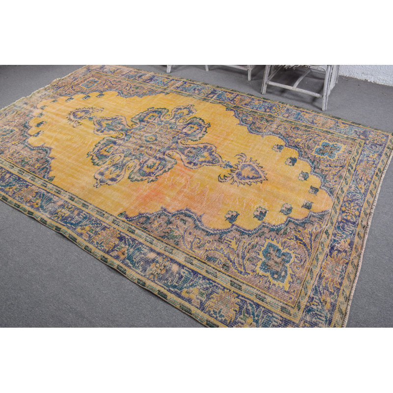 Tapis turc rétro Oushak rétro pour le décor de salon - cadeau idéal pour la maison
