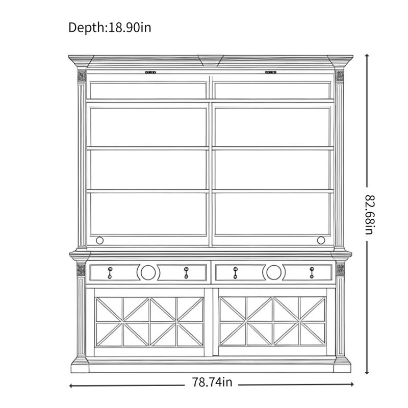 American Retro Storage Display Cabinet