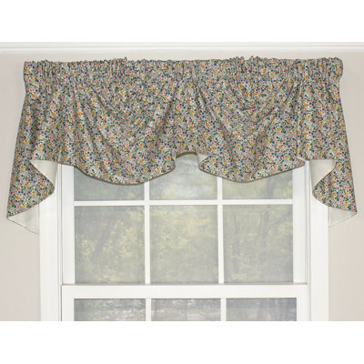 Cotton Blend Floral Swag Window Valance