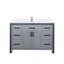 Meuble-lavabo gris foncé 48 po X P 22 po D, ensemble de comptoir en quartz blanc et robinet