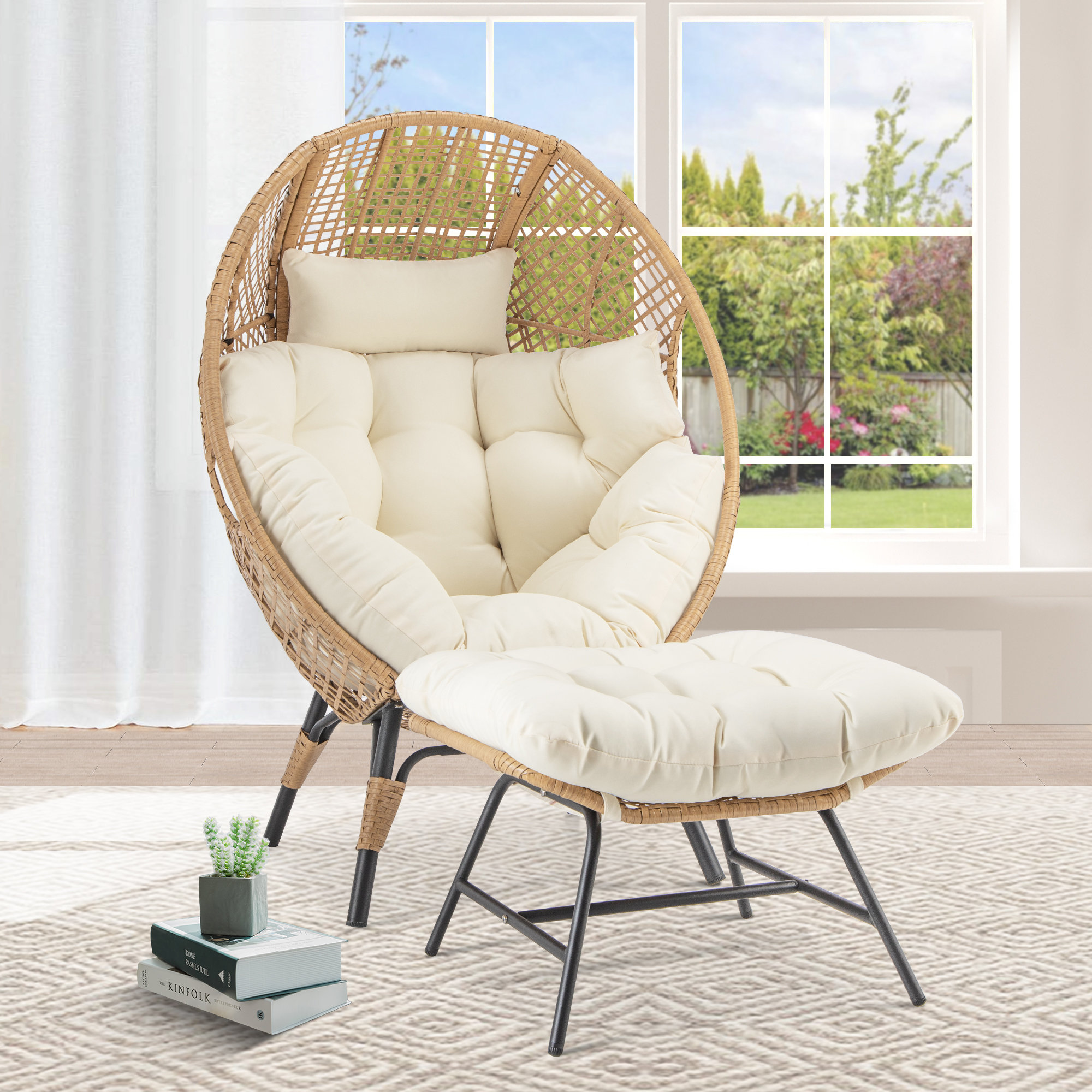 Comfortable Chair Oval Papasan Chair Cushion Outdoor Cushion