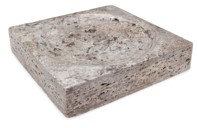 Posey Gray Travertine Square Bowl