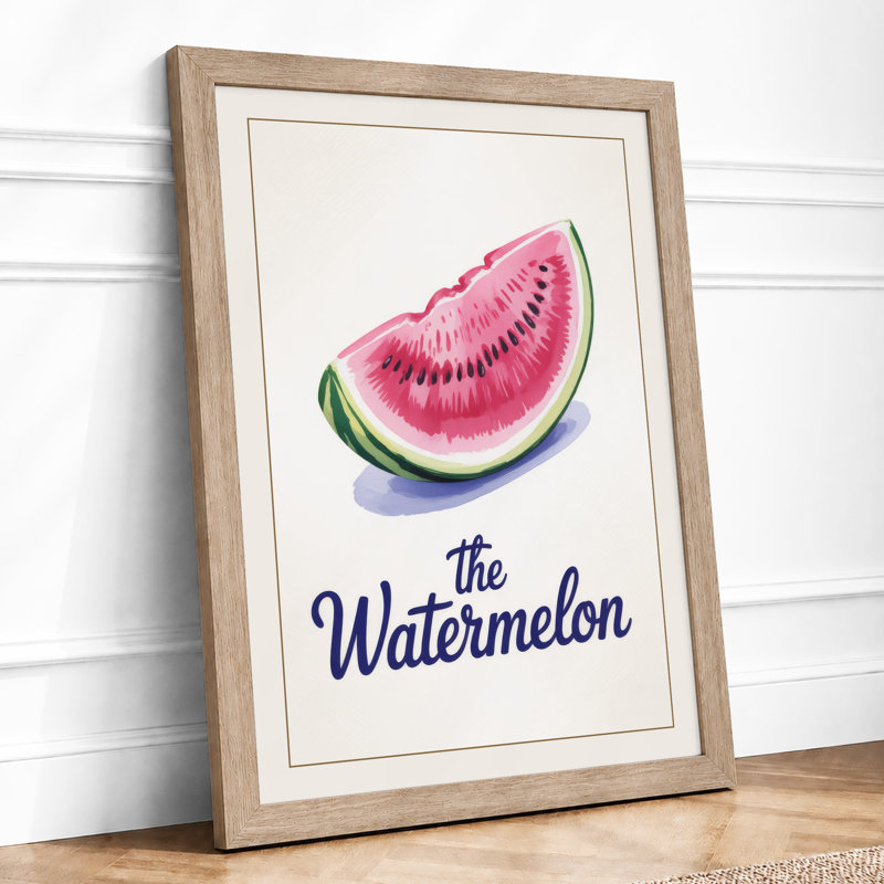 The Watermelon Botanical - Framed Print, A3 - 42.0 x 29.7 cm, Oak