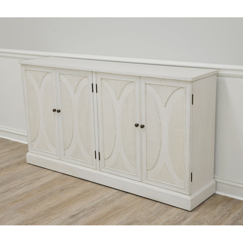 Cecilia 64'' W Solid Wood Sideboard, Antiqued White