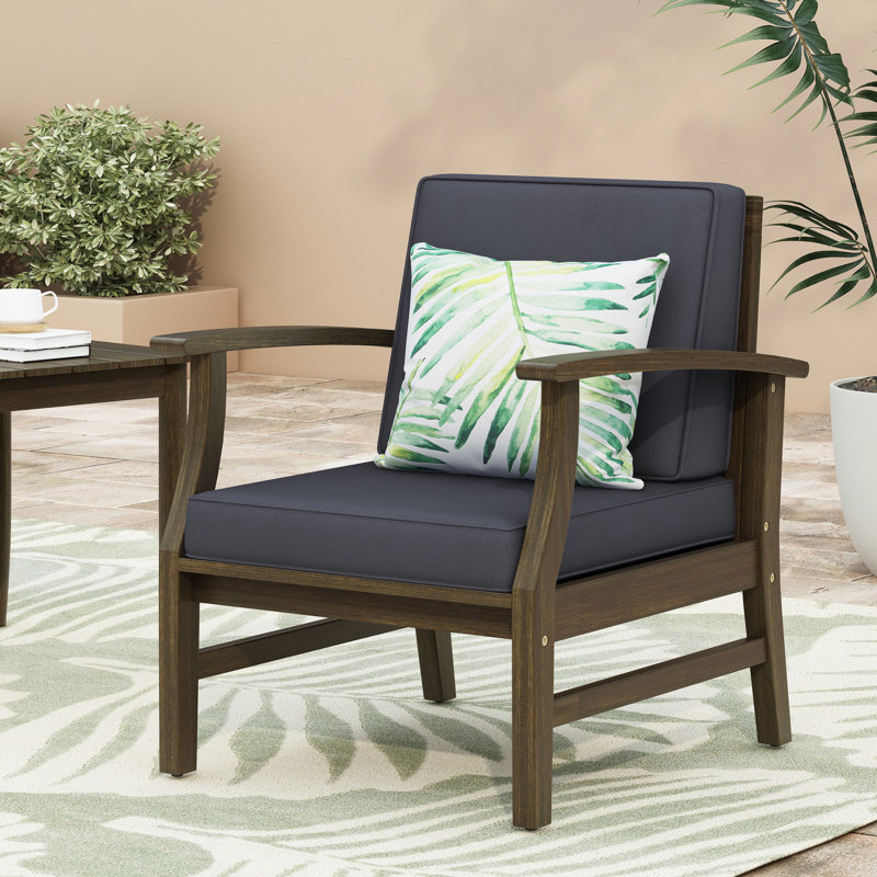 Modern Dark Grey Club Chair - Built With Wood Construction An Elegant Design, Dark Gray