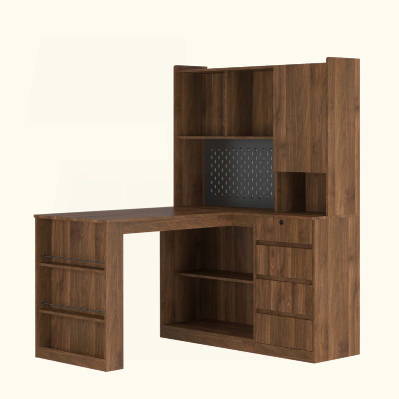 L Shaped Desk With Charger,Computer Desk With Drawers,Bookshelf, With LED Light,Modern Corner Desk,Home Office Desk,L-Shaped Study Table Writing Desk,Corner Gaming Computer Desk With Storage