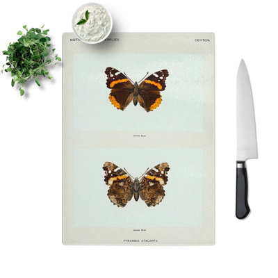 Tempered Glass Admiral Butterfly by S.F. Denton Chopping Board