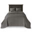 Couvre-lit réversible en grand gris foncé - affiche un rembourrage matelassé et un rembourrage en coton prélavé pour une chambre à coucher magnifique, comprend 2 taies décoratives surdimensionnées de conception supérieure, un rembourrage de confort accru
