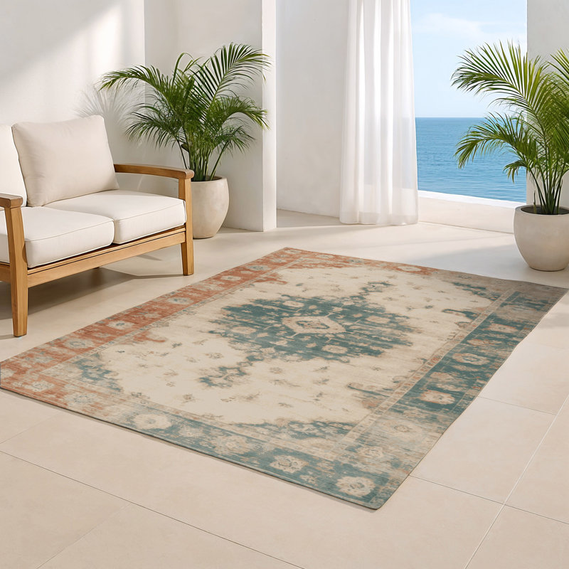 Tapis d'intérieur et d'extérieur surteint beige, Rectangle 4pi x 6 pi
