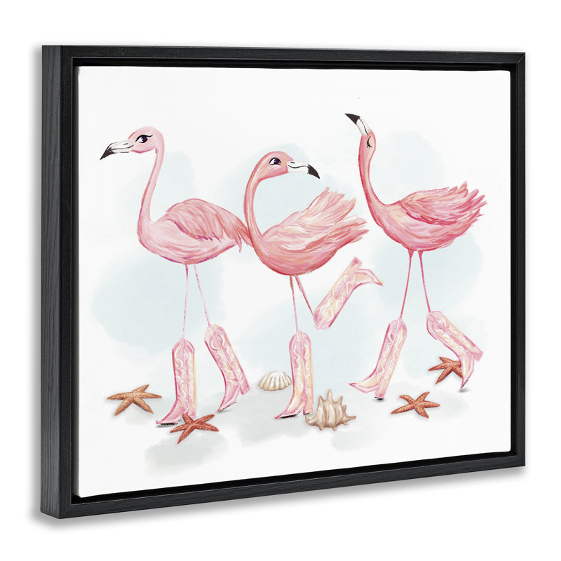 Cadre flottant Happy Pink Cowgirl, design par Ziwei Li, Cadre flottant noir de jais, H 17 po x l 21 po