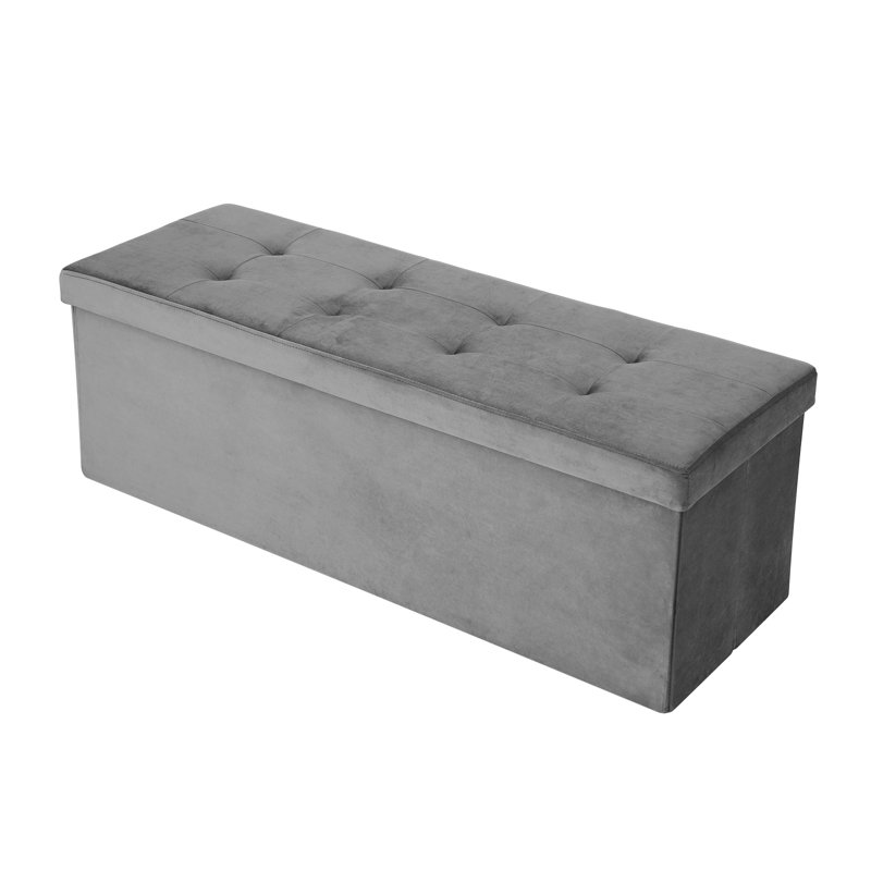 110x38x38cm 110cm Wide Rectangle Cube Ottoman with Storage, Grey