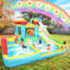 Jeu gonflable de natation gonflable de 13 pi x 12,5 pi avec soufflerie, glissades d'eau d'extérieur, très grand château de saut à l'eau avec piscine profonde pour enfants, panier de basketball robuste pour enfants, grande fête dans la cour