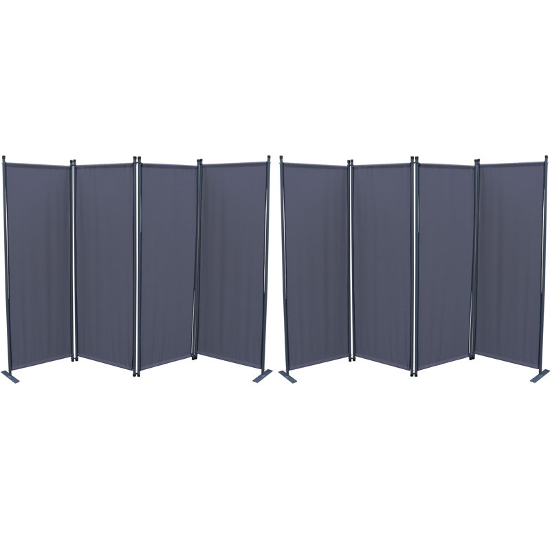 Guerra 170cm H Folding Room Divider, Grey, 4