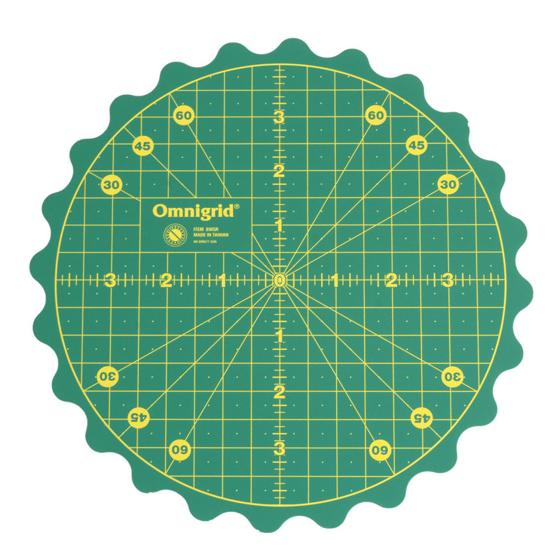 Omnigrid 8" 360 Rotating Cutting Mat, Non-Slip Circle For Quilting And Crafting