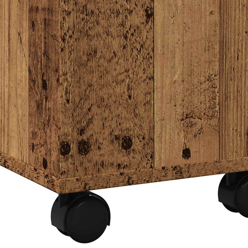 Godart Wheel Coffee Table with Storage, Old Wood
