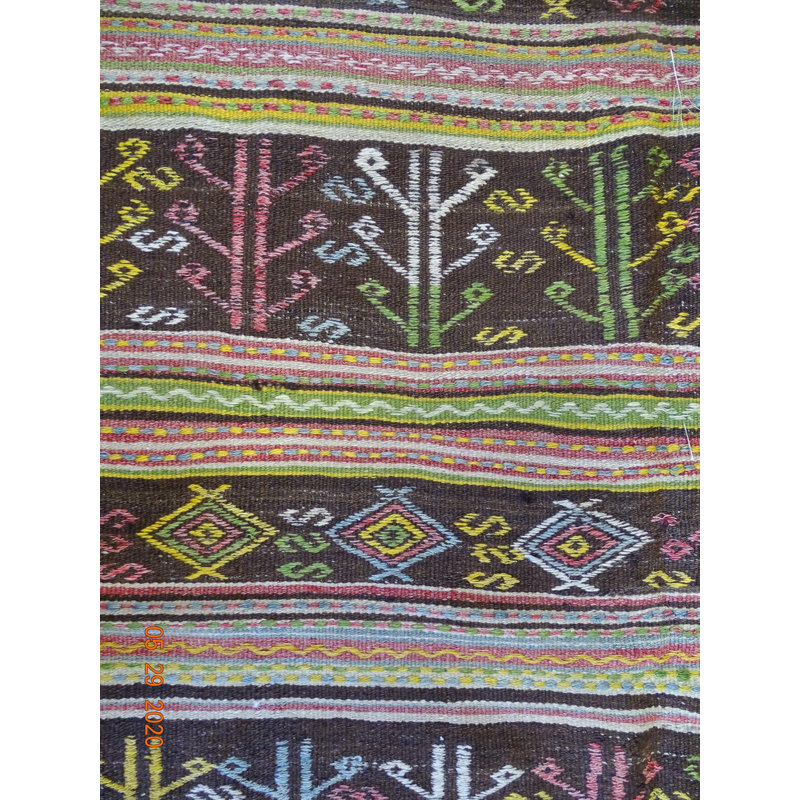 Jijim One-of-a-Kind 5'7" X 8'5" 2000s Wool Area Rug in Brown/Chocolate/Green