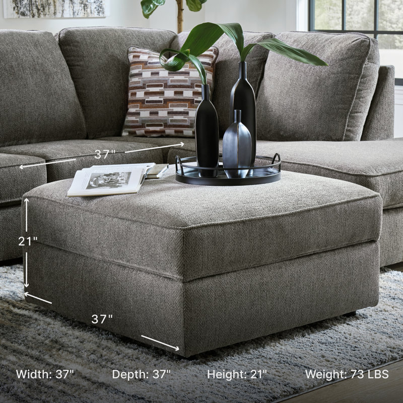 Orleanne Upholstered Ottoman, Gray