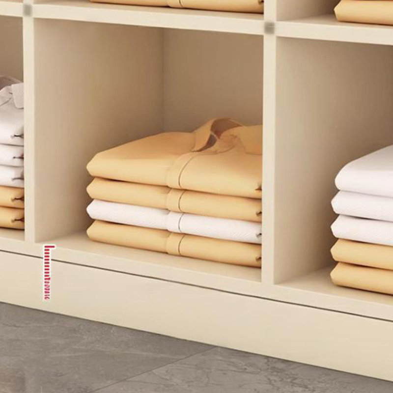 Présentoir simple à double face pour magasin de vêtements, Blanc / Crème