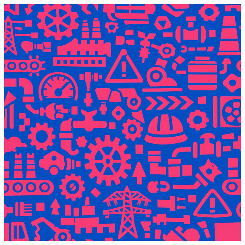 Industrial Icons Pattern Comforter, Twin Extra Long