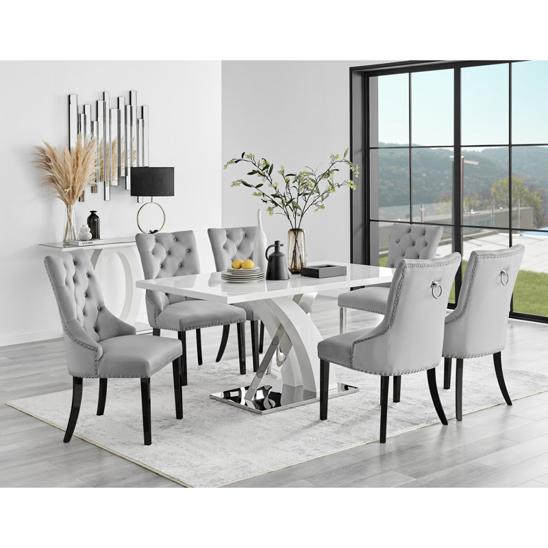 6 - Person Dining Set, Grey/Black