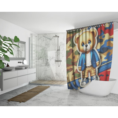 Rideau de douche abstrait avec doublure Cajuste