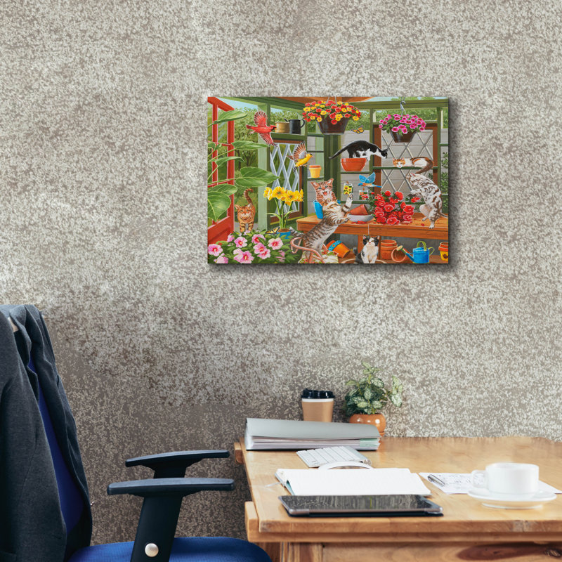«Mayhem In The Greenhouse» par William Vanderdasson, H 20 po x l 24 po x P 0,75 po