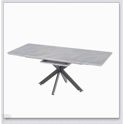 62.4" Extendable 78.15"Very Large Black Dining Table Modern Mid-Century Kitchen Table
